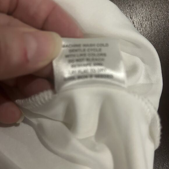 Shannon Ford New York Women's White Chiffon Overlay Cold Shoulder Blouse Size L - Picture 8 of 9